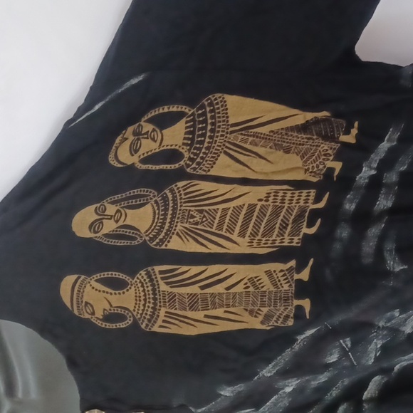 MEETU MAGIC Black /White Long Tunic SIZE 1x The African Scene, 29" pit to pit - Picture 3 of 6